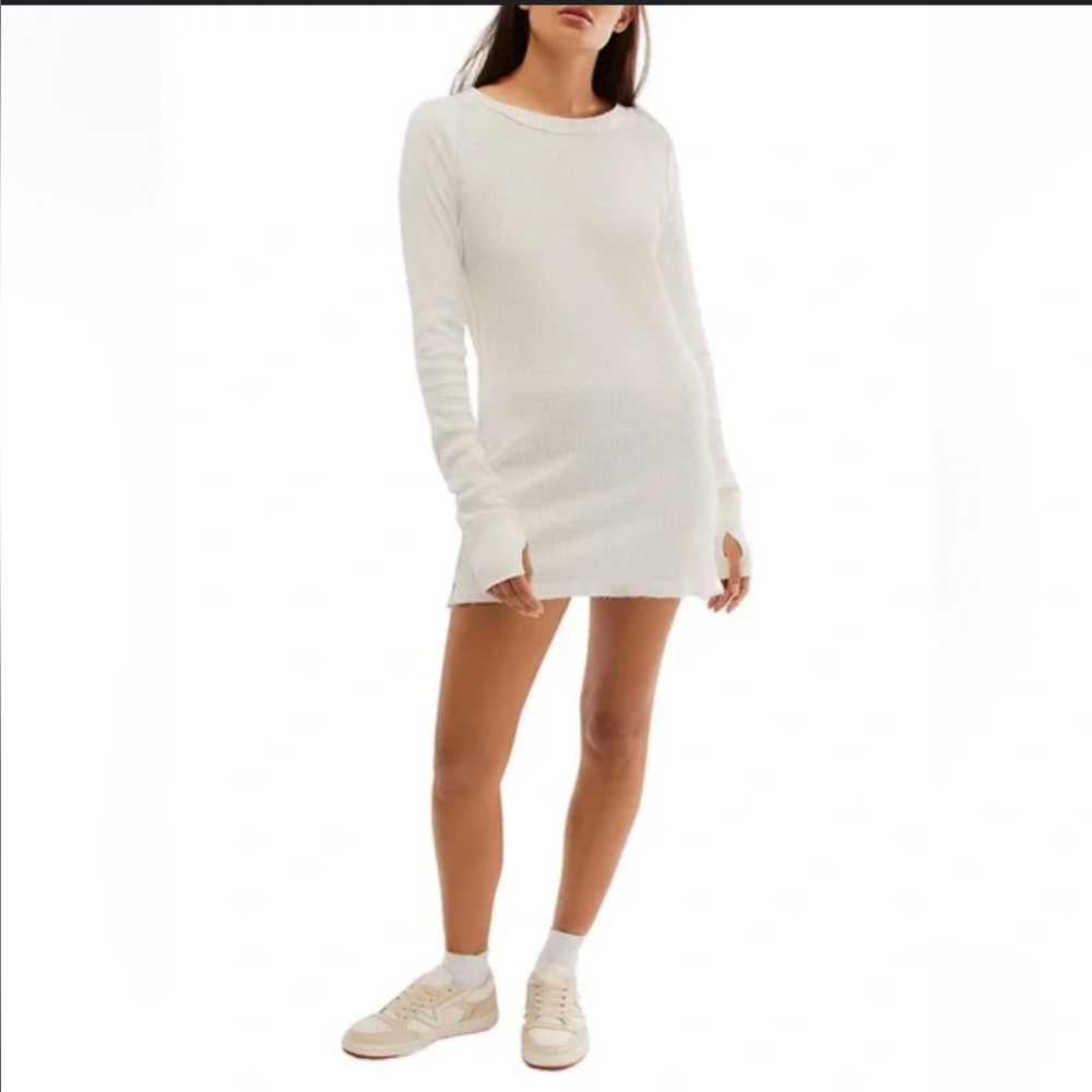 We The Free Blue Long Sleeve Dress